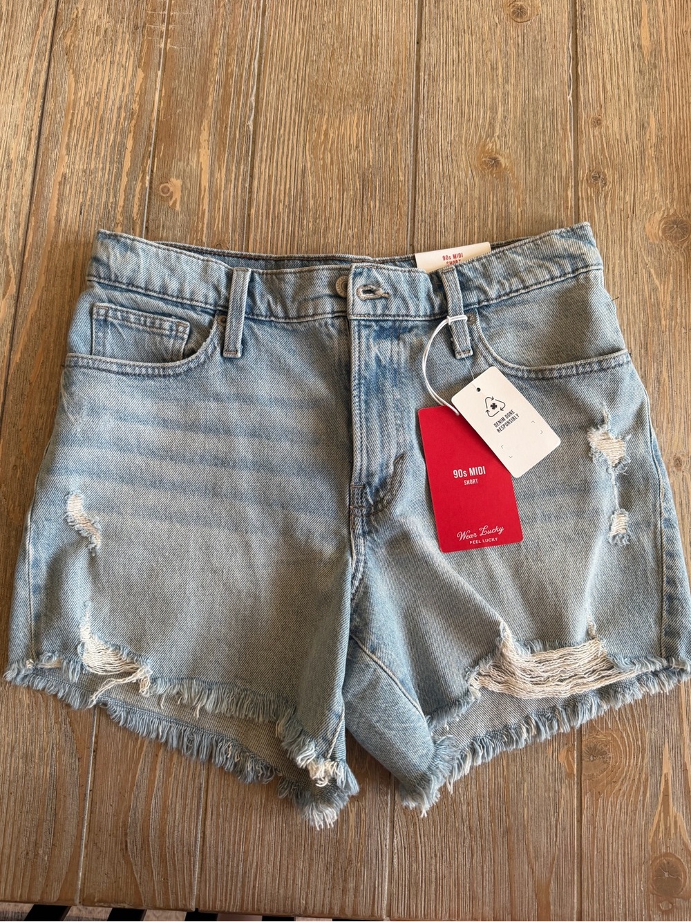 Lucky Brand Light Blue Distressed Denim Shorts